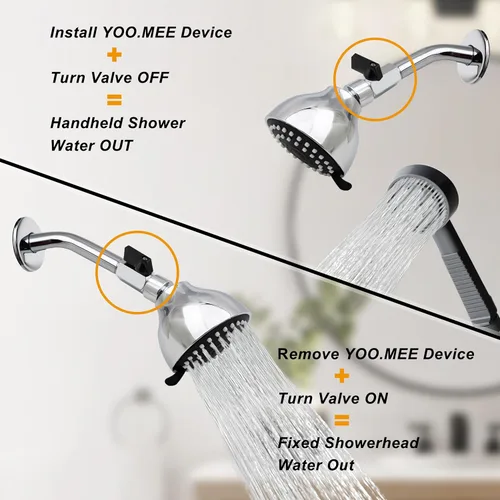 Vista 4 de YOO.MEE rociador de regadera solo para uso en caño de tina con desviadores, ideal para bañar niños, lavar mascotas y limpiar tina