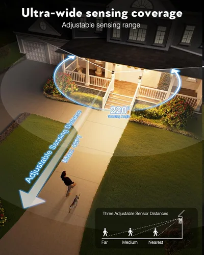 Vista 4 de VIANIS Luces de pared al aire libre con sensor de movimiento, luces de pared blancas del atardecer al amanecer, accesorio de luz exterior, linterna