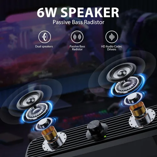 Vista 3 de 1Mii Altavoces de computadora para computadora de escritorio, tableta portátil, altavoces de PC alimentados por USB, pequeños altavoces con cable