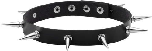 Vista 11 de Manfnee Pulsera gótica punk con remaches de clavos de metal, ajustable C: 3 piezas