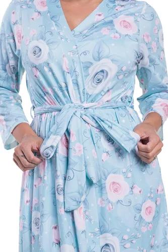 Vista 3 de MOMMY O CLOCK Maternity Robe for Hospital - Labor, Delivery & Nursing Gown for Women