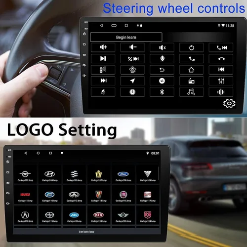 Vista 3 de Binize - 2 Din 10 pulgadas, estéreo radio para automóvil,Android 10, Bluetooth, Navegación, WiFi, Car Play, Android Auto, AM, FM, OBD