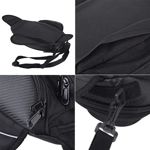 Vista 9 de Aramox Bolsa de motocicleta, negro universal motocicleta motocicleta montar fuerte aceite magnético combustible bolsa superior transparente, Popular