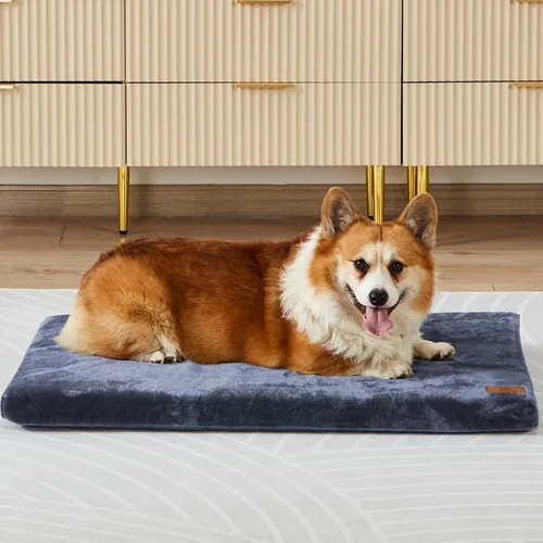 Vista 17 de LIORCE Cama para perros pequeños, almohadilla para jaula para cachorros con funda extraíble lavable y forro impermeable, tapete de espuma