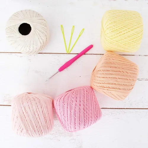 Vista 24 de ThreadArt - Hilo de ganchillo 100% algodón, tamaño 10, cinco bolas de 1.76 oz Soft pure cotton crochet thread for lace, doilies, amigurumi and