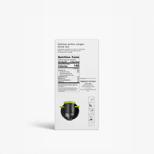 Vista 2 de Tunnaliva EVO Oil - Aceite de Oliva Virgen Extra Italiano - 100% Nocellara del Belice - IGP Sicilia - 101,44 fl oz Bolsa en caja