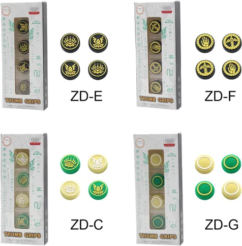 Vista 3 de Tapa de agarre para pulgar compatible con Switch OLEDNSLite Joy-con Controller Funda de silicona suave de Tears of The Kingdom Theme (ZD-A)