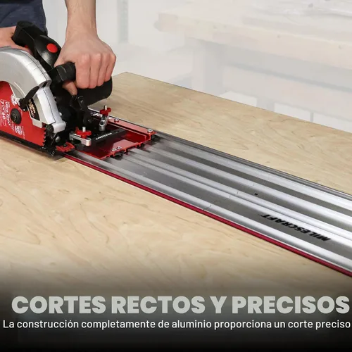 Vista 6 de Milescraft 1409 Guía de sierra de riel - Universal para sierras circulares de 7-1/4", rango de corte de 50", profundidad de 2", aluminio