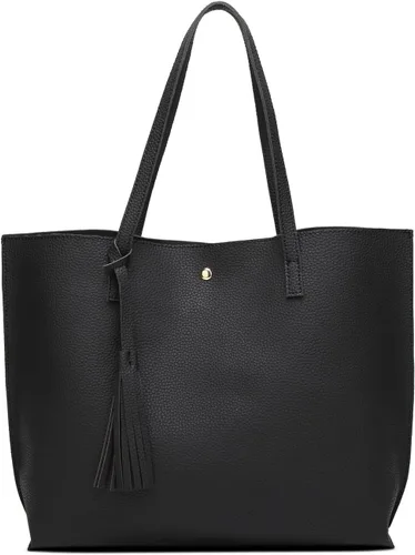 Vista 20 de Dreubea - Bolsa de hombro y de mano de piel sintética suave para mujer, con borla, de gran capacidad