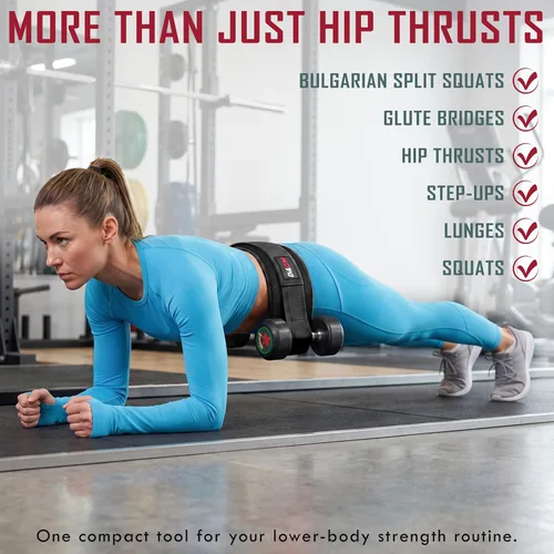 Vista 6 de DAGM Hip Thrust Belt for Dumbbells Heavy No Bruise. 500 lbs, Women & Men Negro