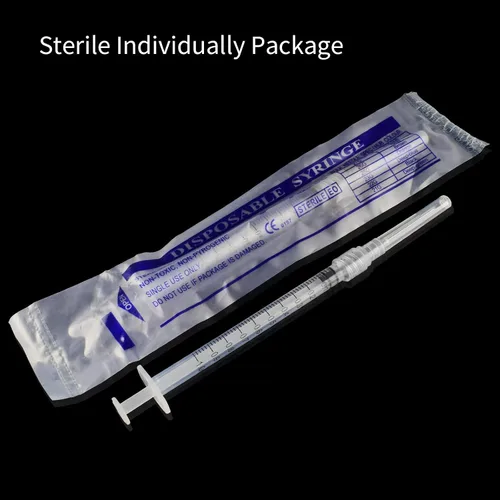 Vista 6 de Jeringa de 1 cc/ml con herramientas de laboratorio de aguja de 0.95 oz y 1/2 pulgadas, paquete de 20 Cada uno envuelto individualmente