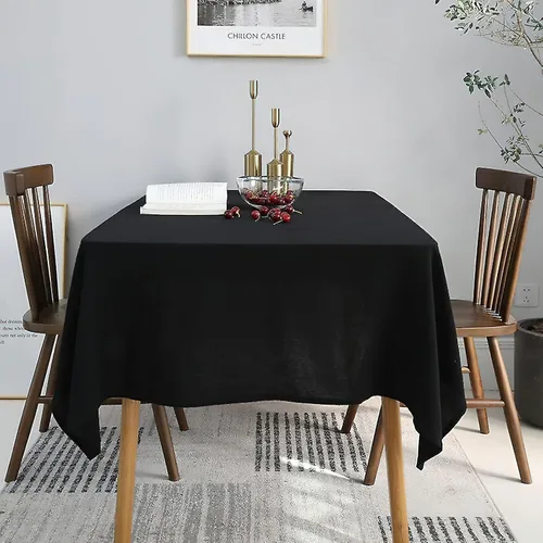 Vista 2 de GFCC 54 x 54 in, mantel rectangular continuo de poliéster para decoración de fiestas de bodas