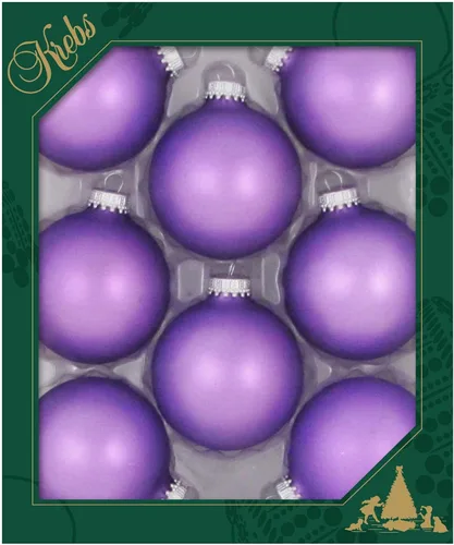 Vista 18 de Christmas By Krebs Adornos de bola de Navidad de vidrio sin costuras de diseñador hechos en EE.UU., 2 5/8" (67mm), 8 piezas
