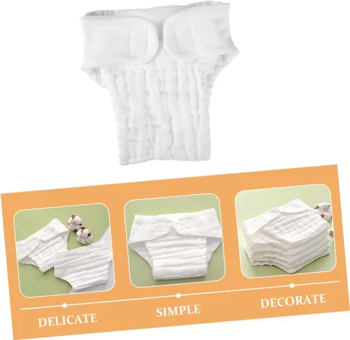 Vista 3 de 5Pcs Reusable Baby Cloth Diapers Washable Cotton Nappy Inserts Absorbent and Breathable for Infants Size M for Everyday Use