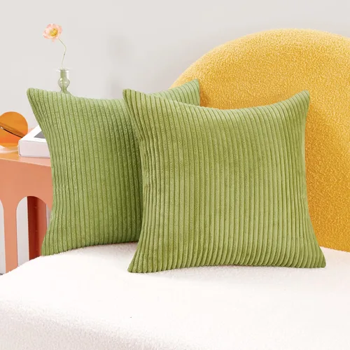 Vista 30 de Deconovo Fundas de Almohada Decorativas de Pana, Juego de 2 Fundas de Cojín Decorativas Suaves, Lavables a Máquina con Textura para Sofá, Sillón
