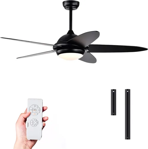 Vista 9 de GOFLAME Ventilador de techo de 52 pulgadas con luces, ventilador de techo reversible moderno con 3 velocidades de viento, control remoto