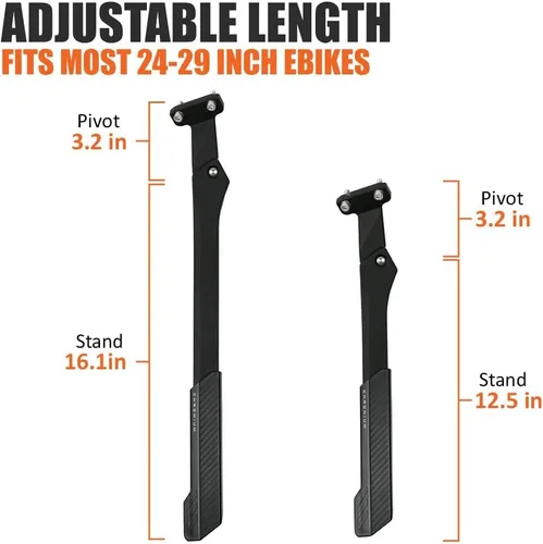 Vista 2 de BV Bike Kickstand - Soporte de bicicleta de montaña para bicicletas de 24 a 29 pulgadas, longitud ajustable, suela antideslizante