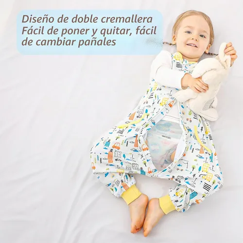Vista 4 de WONDAY Toddler Sleep Sacks, Sleeveless Sleep Sack with Legs 12M-5T Coche