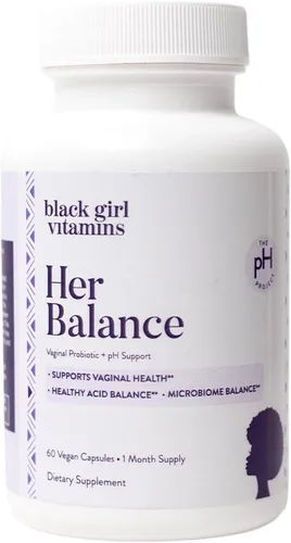 Vista 5 de Black Girl Vitamins - Probióticos vaginales Her Balance - Apoyo diario del microbioma para mujeres - 10 mil millones de UFC Lactobacillus Crispatus