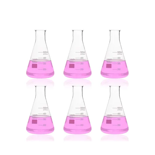 Vista 11 de Frascos Erlenmeyer de boca estrecha de vidrio, Vol.2000ml, 3.3 Borosilicato con graduación impresa, LVC010