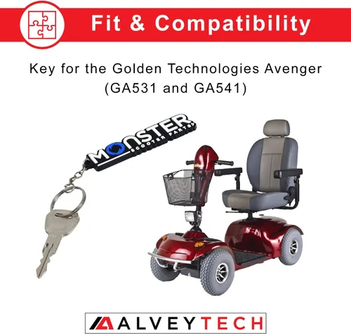 Vista 4 de AlveyTech Llave de arranque – Compatible con Golden Avenger GA531/GA541 Scooter eléctrico de movilidad para adultos/personas mayores, batería de 3