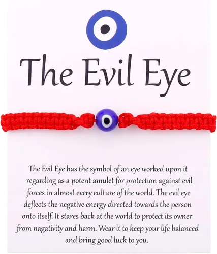 Vista 28 de SUMMER LOVE Handmade Jewelry Evil Eye Bracelets with Card,Black Red String Bracelets Kabbalah Protection Luck Amulet for Women Men Friends Pulseras