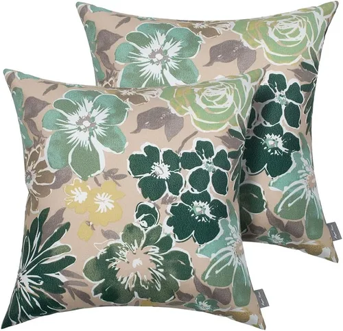 Vista 6 de Magpie Fabrics - Juego de 2 fundas de cojín para patio con inserto de 18 x 18 pulgadas, funda decorativa resistente a la decoloración para sofá