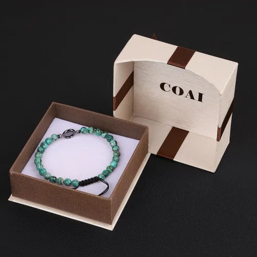 Vista 7 de COAI Pulsera de mal de ojo con cuentas de piedra
