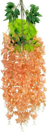 Vista 39 de Paquete de 5 guirnaldas de flores colgantes de glicina rosa, enredaderas de flores artificiales de 3.77 pies, glicinia falsa, guirnalda colgante