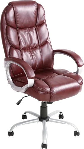 Vista 10 de PayLessHere Silla de oficina ergonómica de respaldo alto ejecutivo silla de escritorio con silla giratoria ajustable de piel sintética con Negro