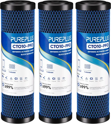 Vista 16 de PUREPLUS Filtro de agua de carbono CTO para toda la casa de 1 micrón, 2.5