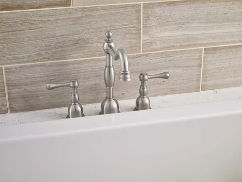 Vista 2 de Gerber D306957BNT - Kit de molduras de bañera romana de dos manijas Opulence, níquel cepillado