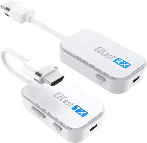 Vista 10 de EZCast Transmisor y receptor HDMI inalámbrico, 4K 30Hz, funciona con todos los televisores (inteligentes y no inteligentes), duplicación de pantalla