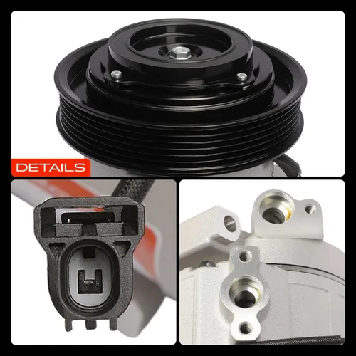 Vista 9 de Compresor de aire acondicionado A-Premium con embrague Compatible con Acura MDX 2007-2013, ZDX 2010-2013 y Honda Odyssey 2008-2017, Pilot 2008-2015