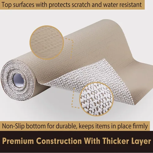 Vista 6 de Revestimiento para cajones y estantes de 12 pulgadas x 10 pies, no adhesivo, resistente al agua, fácil de limpiar y recortar, revestimientos