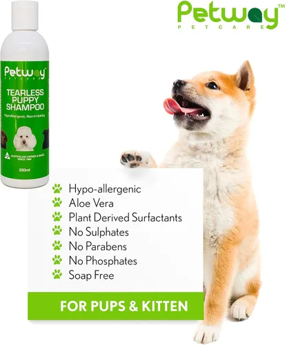 Vista 4 de Petway Petcare - Champú para cachorros y gatitos con piel sensible, hipoalergénico, ilumina y resalta los colores naturales del pelaje, libre