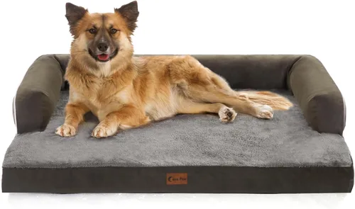 Vista 67 de Cama ortopédica para perros extragrandes, cama de espuma XL con forma de caja de huevos impermeable con lados 45x35 pulgadas, cama de sofá