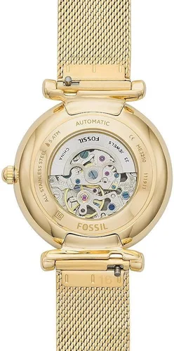 Vista 4 de Fossil Reloj Carlie ME3250 Mujer Acero automático, Oro