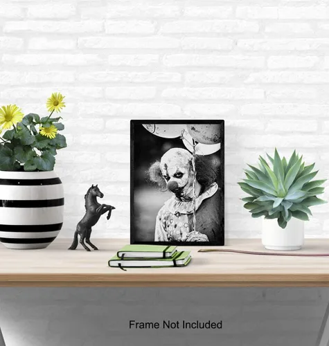Vista 5 de Payaso aterrador, payaso espeluznante, arte de pared gótico, decoraciones góticas, decoración de pared gótica, decoración de habitación gótica, obra