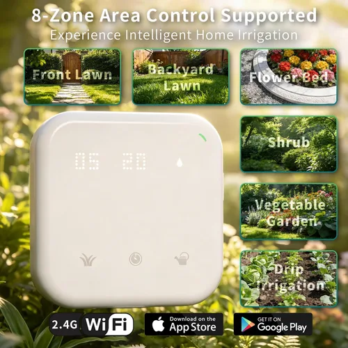 Vista 2 de Netro Controlador inteligente de rociadores Spark de 8 zonas Botones