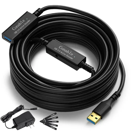 Vista 13 de Paquete de 3 cables de extensión USB 3.0 de 2 pies, cable corto USB A macho a hembra, transferencia de datos de 5 Gbps para cámara web, impresora