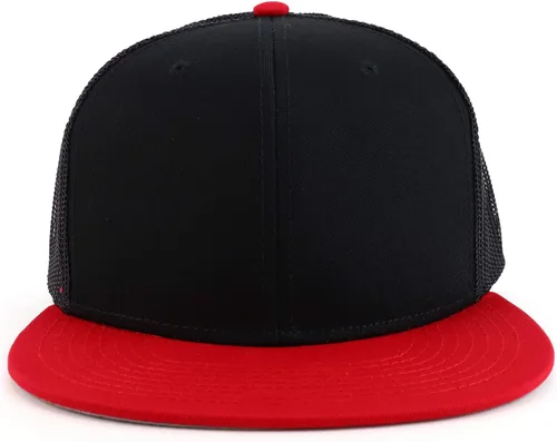 Vista 2 de Gorra de Snapback de malla de pico plano en blanco XXL de gran