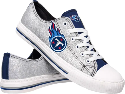 Vista 22 de FOCO Womens NFL Team Logo Ladies Fashion Glitter Low Top Canvas Sneakers Shoes