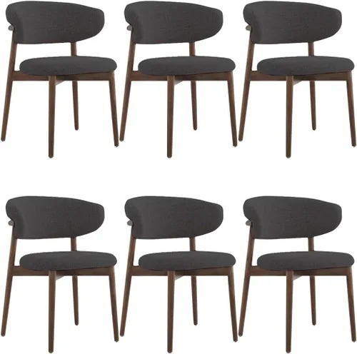 Vista 23 de YVYKFZD Juego de sillas de comedor, sillas de cocina de madera maciza, silla de comedor tapizada con respaldo curvo, silla de sala de estar sin Gris