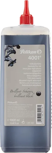 Vista 7 de Tinta embotellada Pelikan color negro brillante para plumas estilográficas, 30 ml (4001)