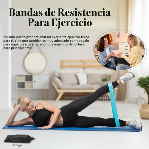 Vista 5 de Resistance Bands for Working Out, 5 Levels Elastic Exercise Bands Azul