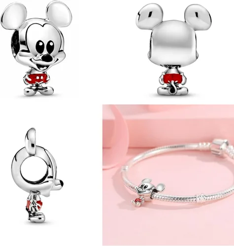 Vista 3 de Oomibo 925 Sterling Silver Charms for Bracelets Beads Pendant birthday Day Gifts for Women 3pcsset