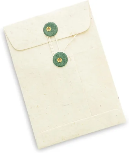 Vista 7 de Kathmandu Valley Co. Sobre de papel Lokta hecho a mano con cierre de botón de cuerda, funda para documentos, para invitaciones, correos, 4.5 x 6.5