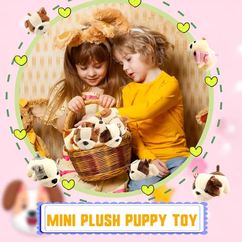 Vista 6 de 16 piezas de lindo juguete de peluche de 4 pulgadas, mini juguete de peluche para cachorros, animales de peluche, colgantes para fiestas