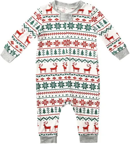 Vista 6 de VUNFUPO Pijamas de Navidad para la familia 2023, trajes familiares a juego de Navidad de manga larga pijamas familiares a juego